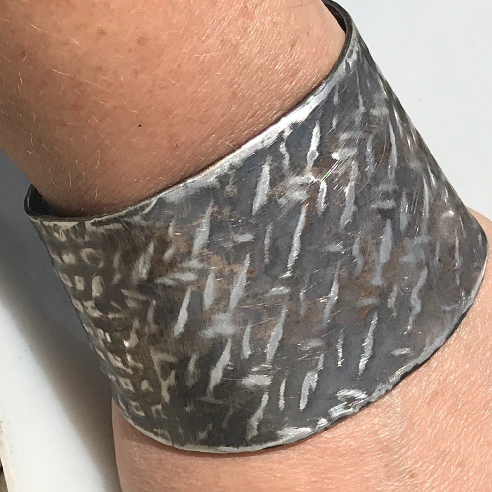 Gladiator Solid Sterling Silver 925 Cuff Bracelet Handmade Industrial Warrior - Picture 8 of 11